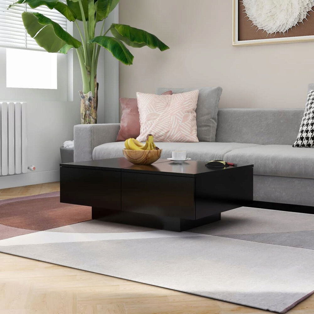 vidaXL Soffbord svart 90x60x31 cm konstruerat trä