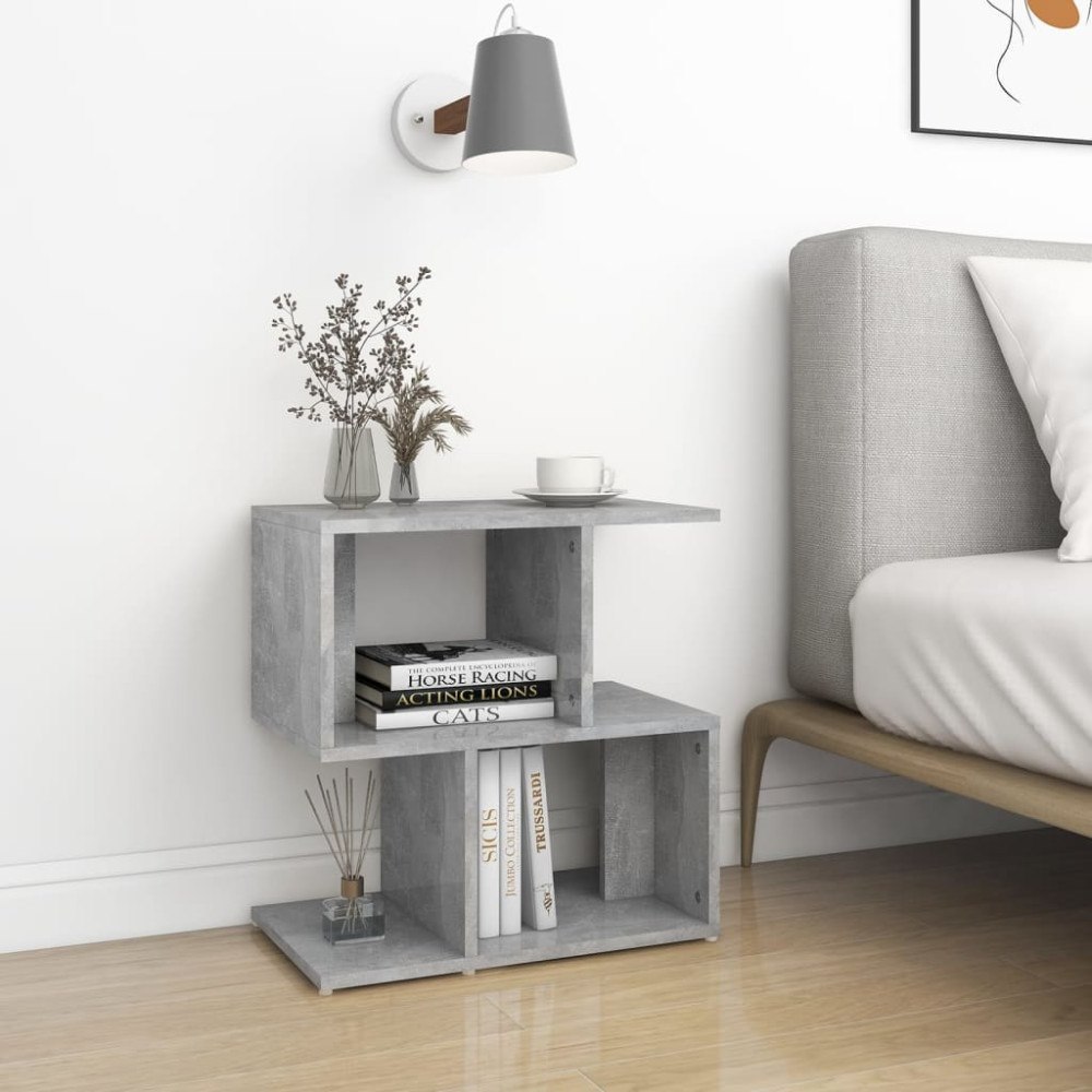 vidaXL Sängbord 2 st betonggrå 50x30x51,5 cm konstruerat trä
