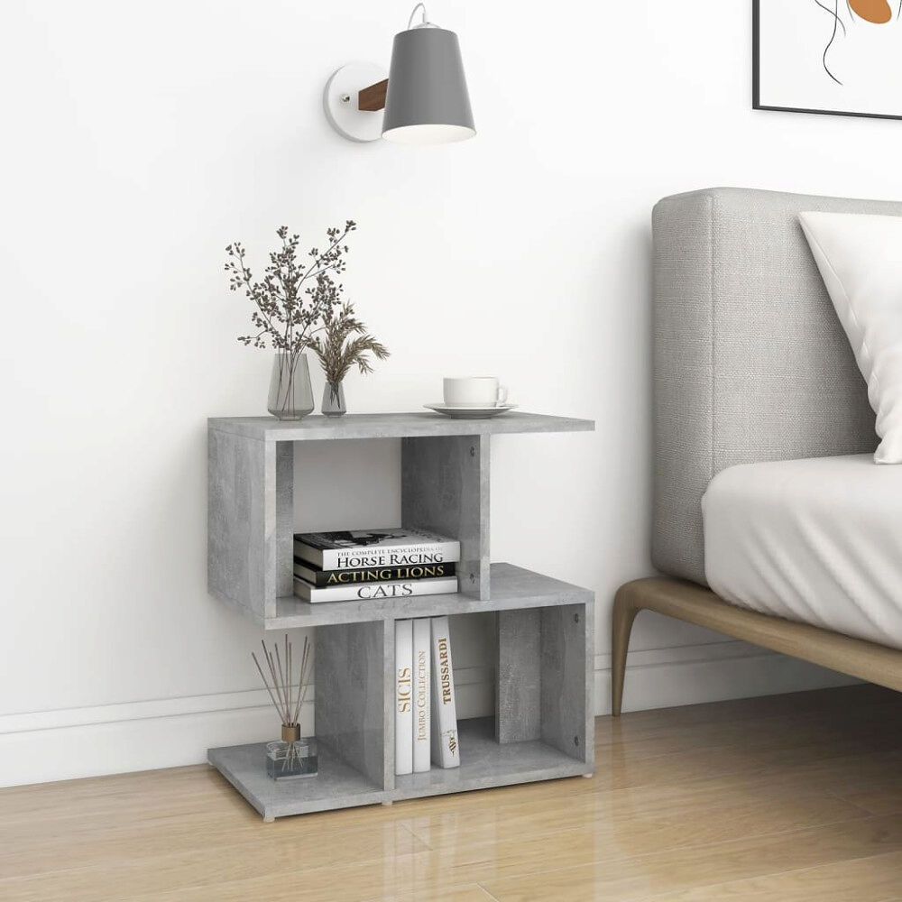vidaXL Sängbord 2 st betonggrå 50x30x51,5 cm konstruerat trä
