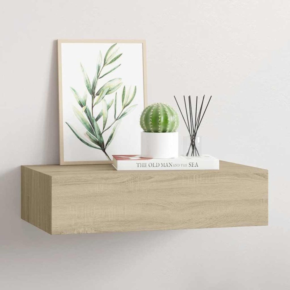 vidaXL Väggmonterad låda ek 40x23,5x10 cm MDF