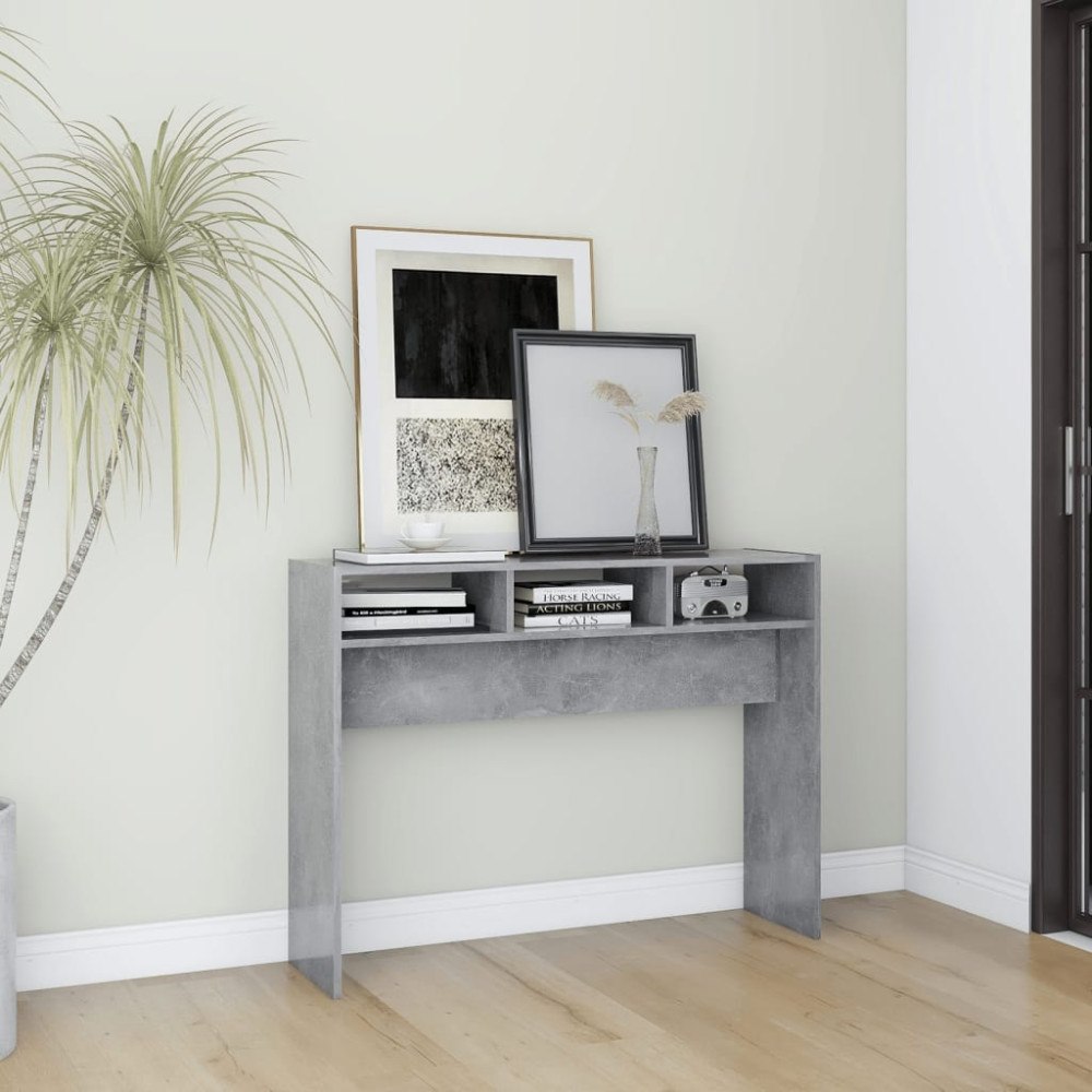 vidaXL Konsolbord betonggrå 105x30x80 cm konstruerat trä