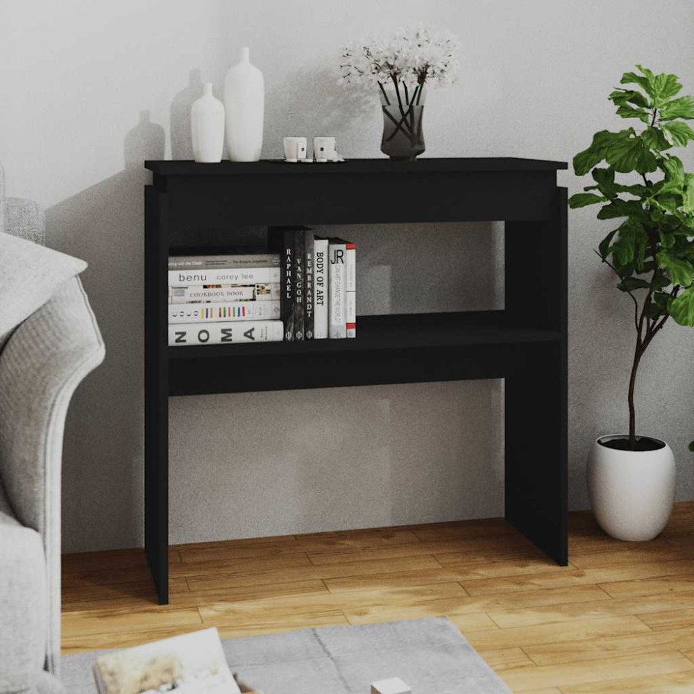 vidaXL Sidobord svart 80x30x80 cm konstruerat trä