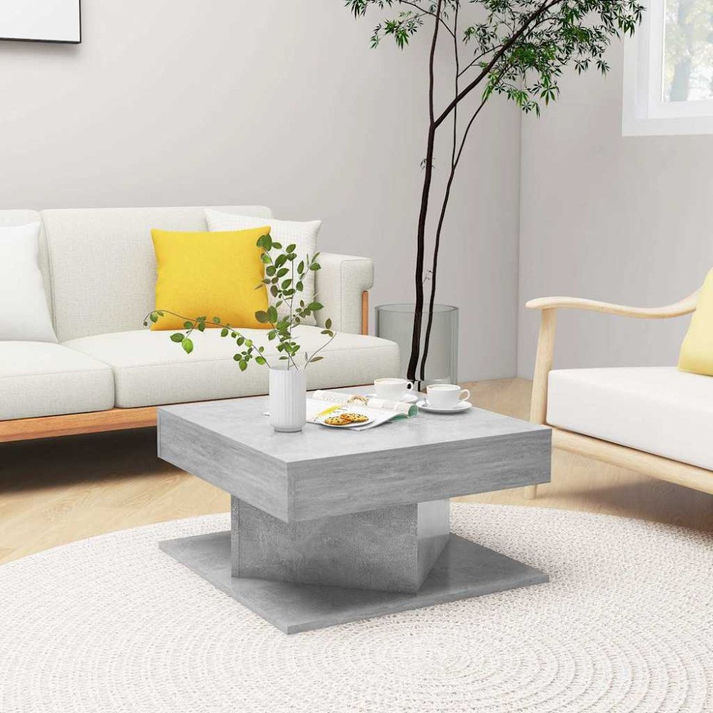 vidaXL Soffbord betonggrå 57x57x30 cm konstruerat trä