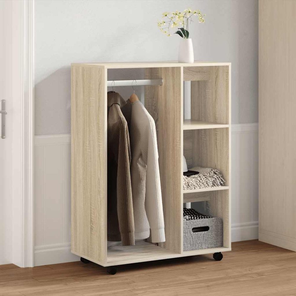 vidaXL Garderob sonoma-ek 80x40x110 cm konstruerat trä