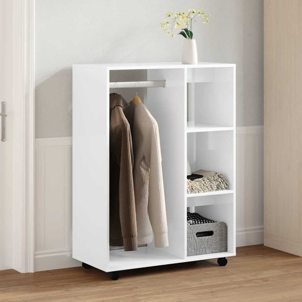 vidaXL Garderob vit högglans 80x40x110 cm konstruerat trä