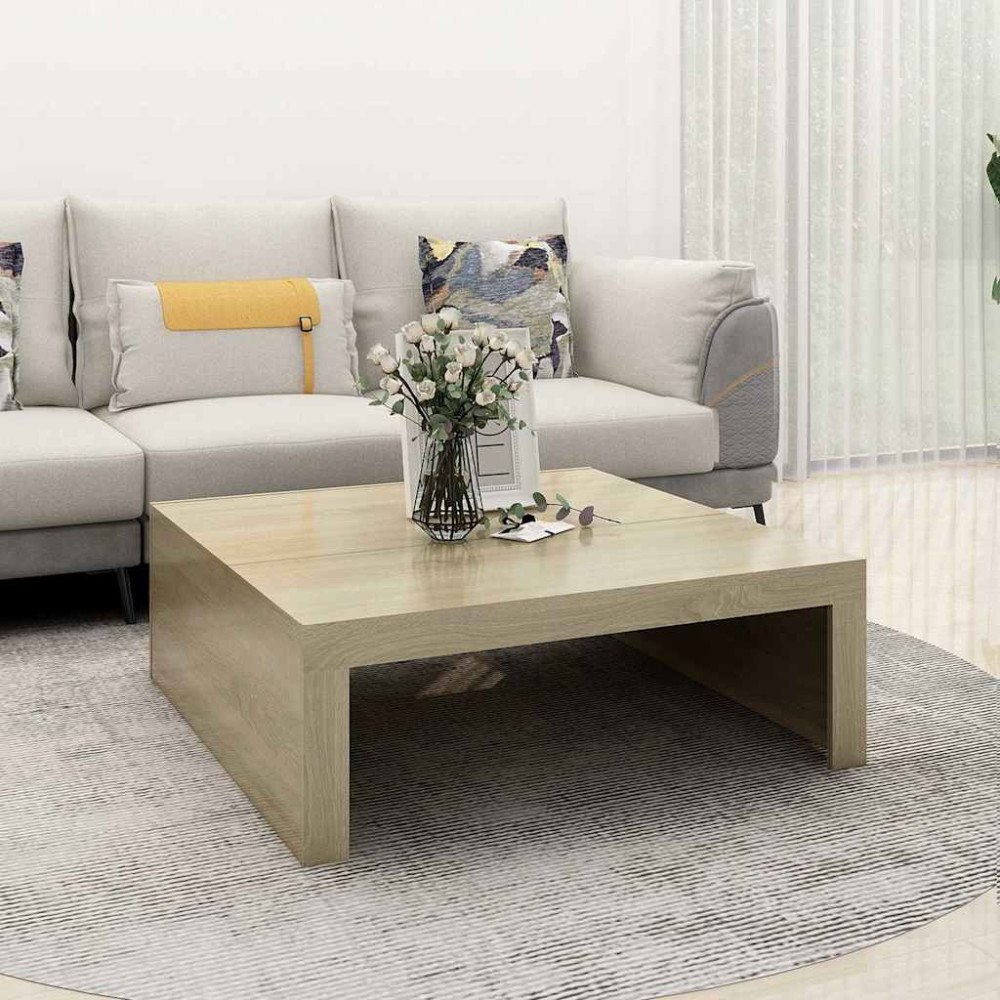 vidaXL Soffbord sonoma-ek 100x100x35 cm konstruerat trä
