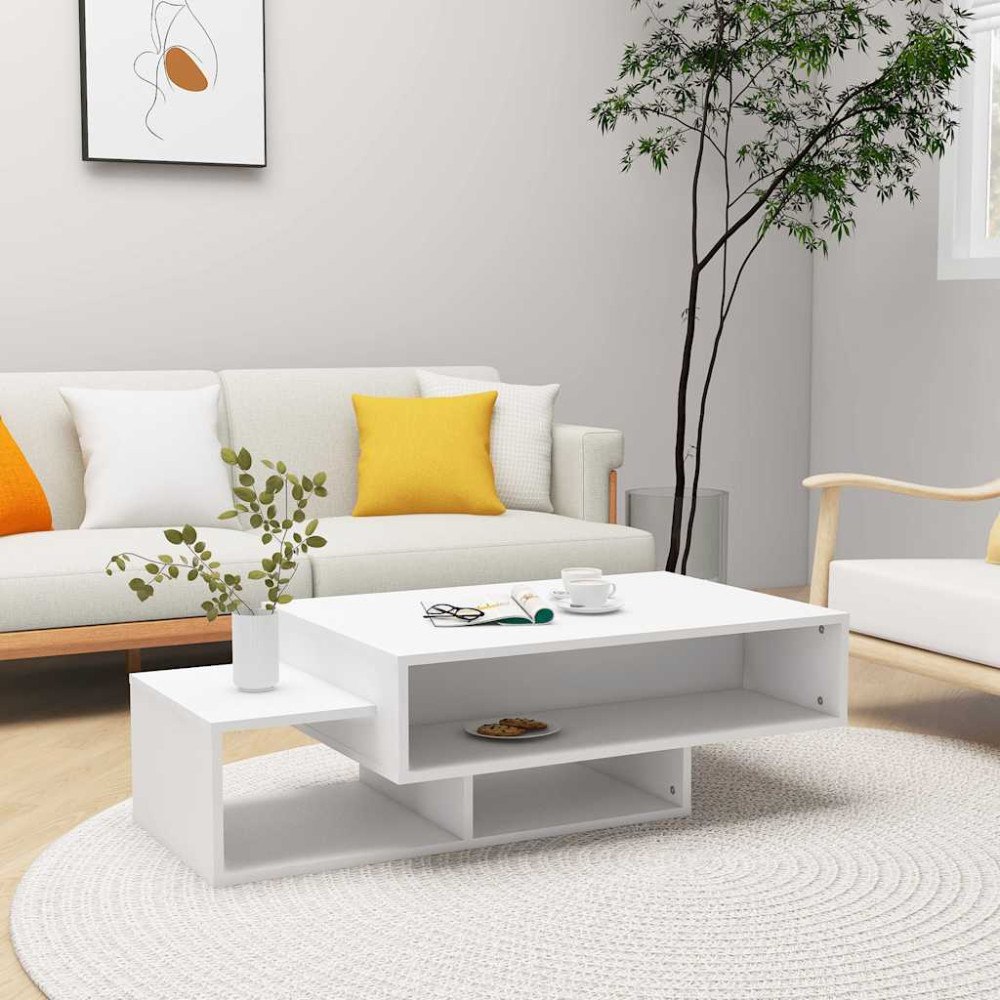 vidaXL Soffbord vit 105x55x32 cm konstruerat trä