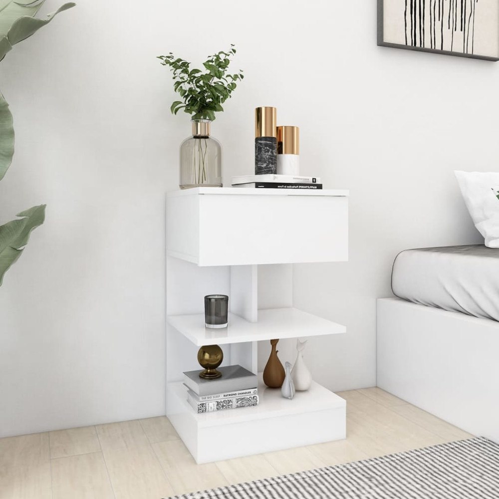 vidaXL Sängbord 2 st vit 40x35x65 cm konstruerat trä