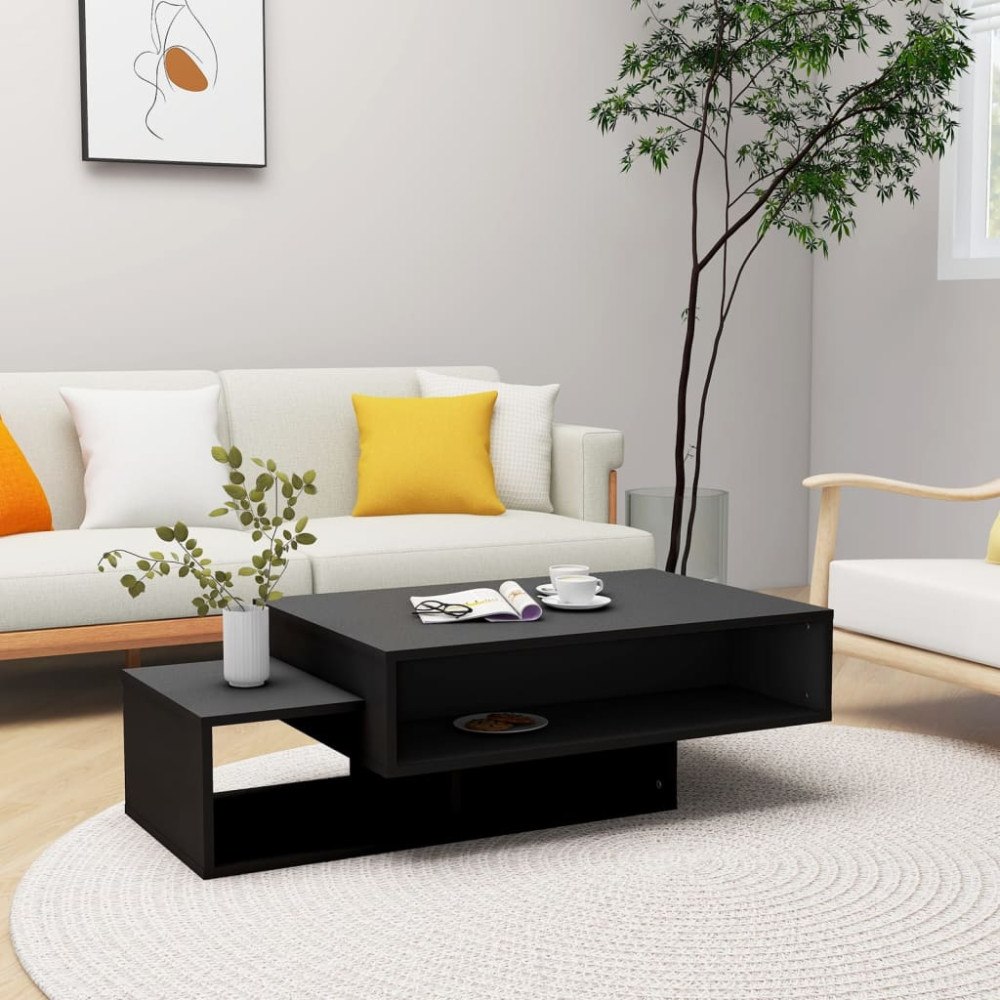 vidaXL Soffbord svart 105x55x32 cm konstruerat trä