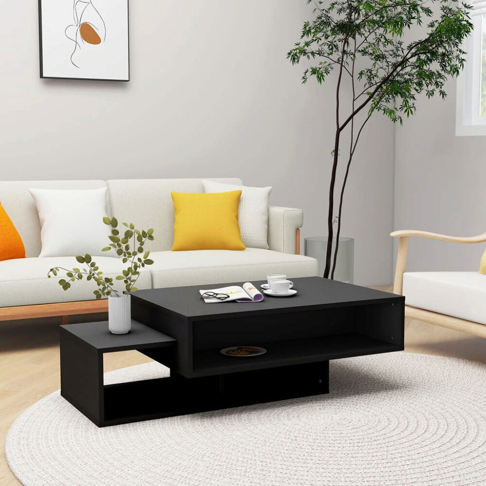 vidaXL Soffbord svart 105x55x32 cm konstruerat trä