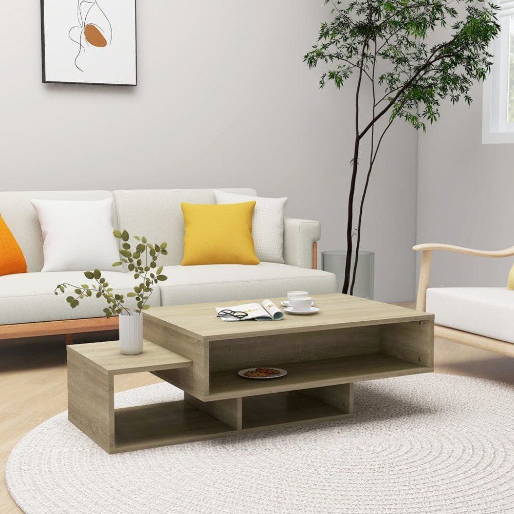 vidaXL Soffbord sonoma-ek 105x55x32 cm konstruerat trä