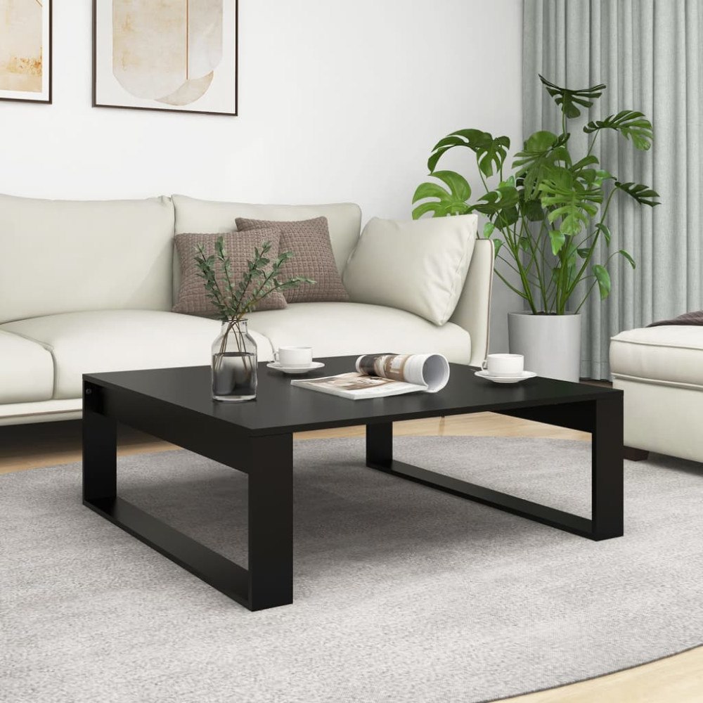 vidaXL Soffbord svart 100x100x35 cm konstruerat trä