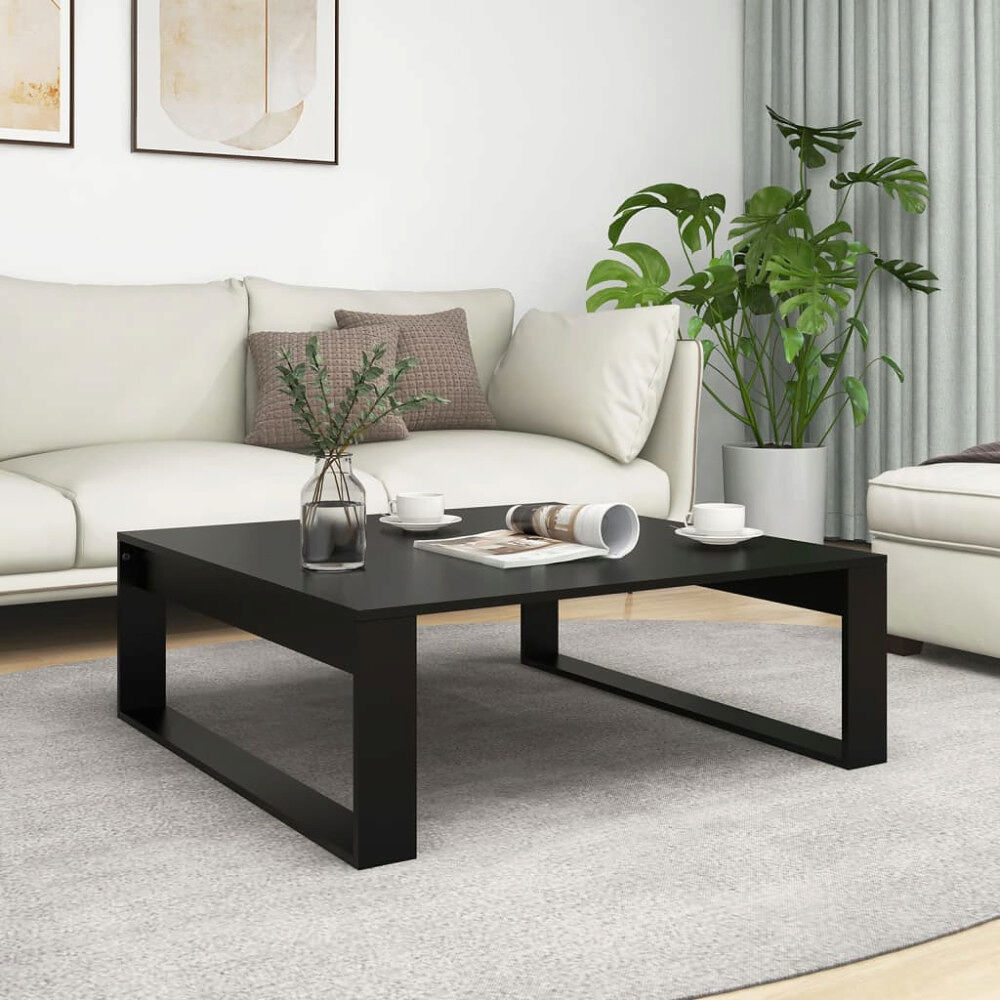 vidaXL Soffbord svart 100x100x35 cm konstruerat trä