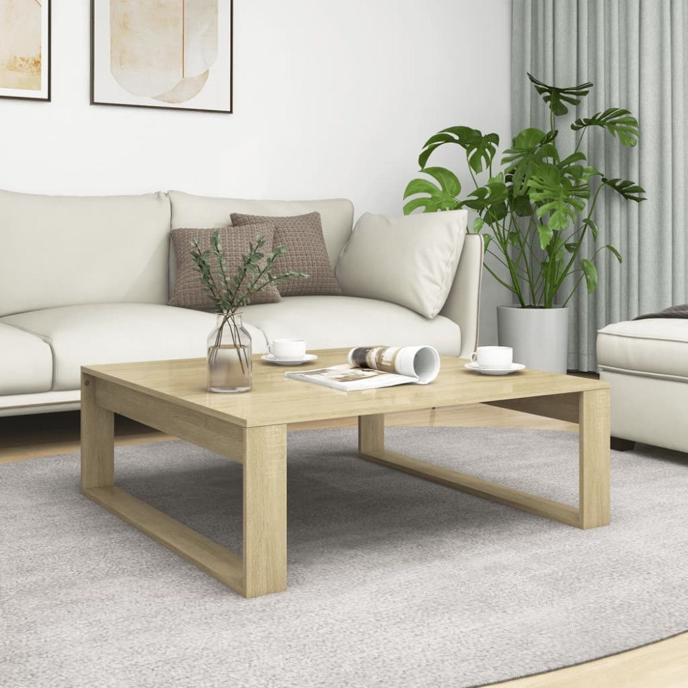 vidaXL Soffbord sonoma-ek 100x100x35 cm konstruerat trä