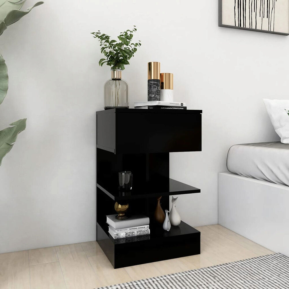 vidaXL Sängbord svart 40x35x65 cm konstruerat trä