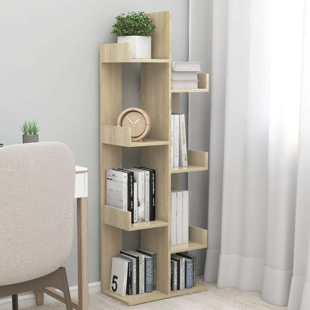 vidaXL Bokhylla sonoma-ek 48x25,5x140 cm konstruerat trä