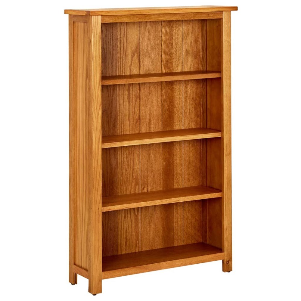 vidaXL Bokhylla med 4 hyllor 70x22x110 cm massiv ek