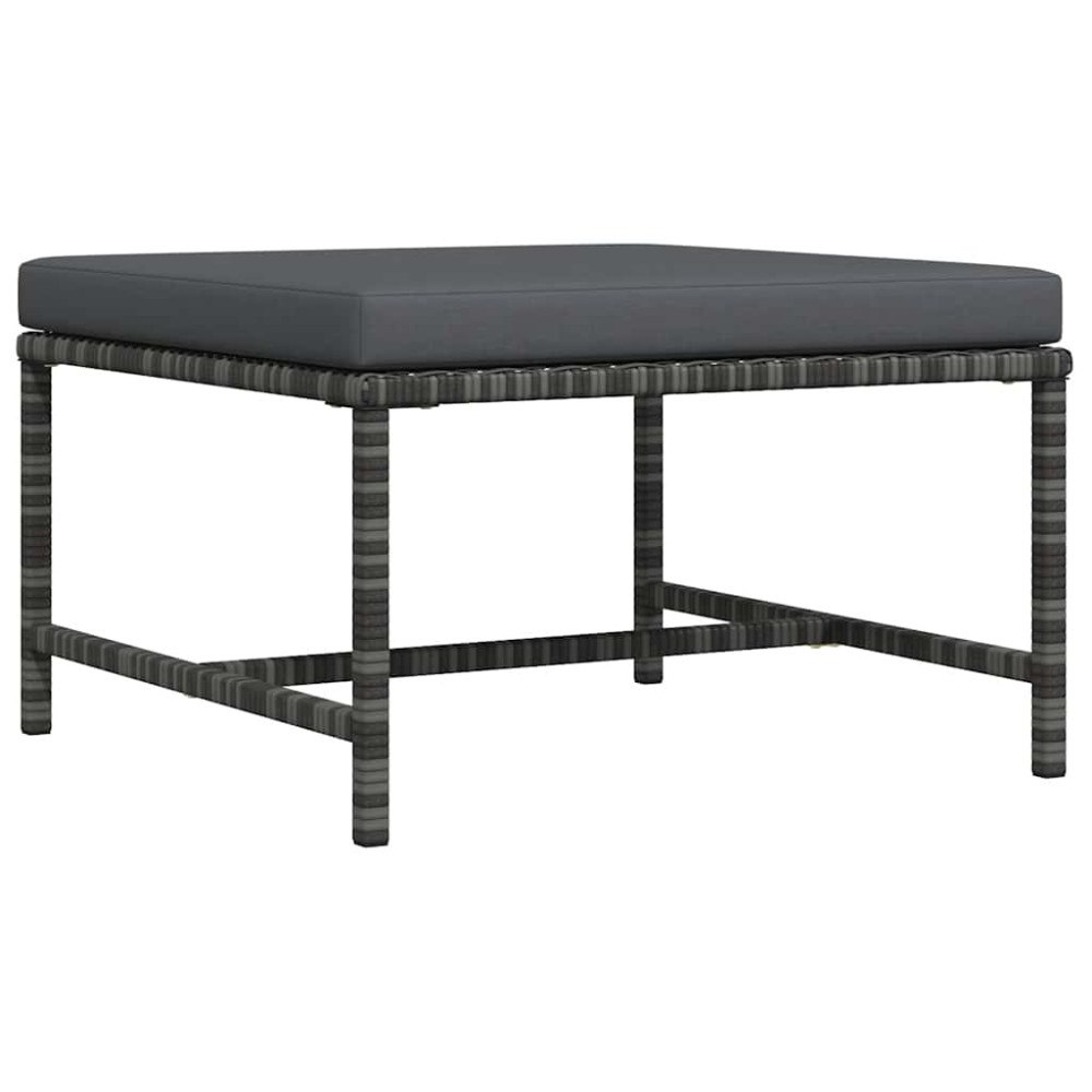 vidaXL Fotpall till modulsoffa med dyna grå konstrotting