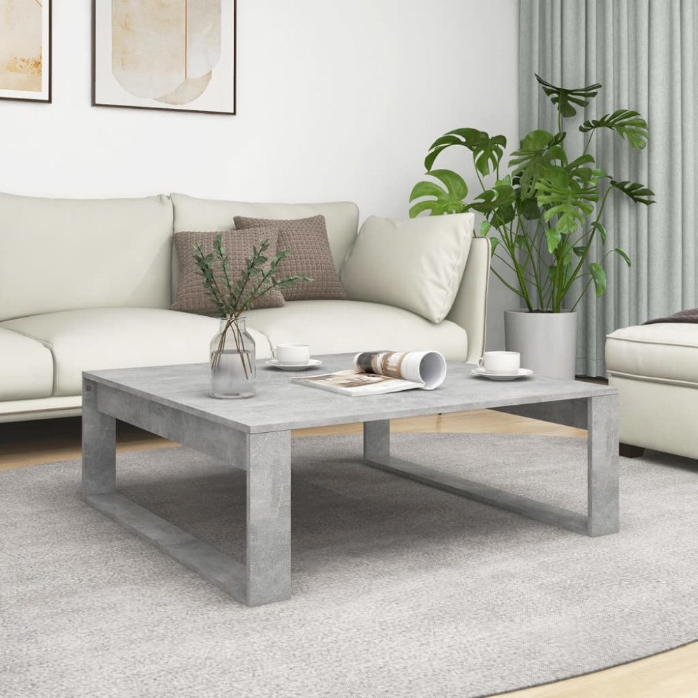 vidaXL Soffbord betonggrå 100x100x35 cm konstruerat trä
