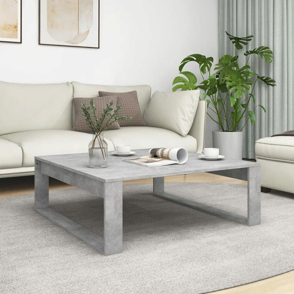 vidaXL Soffbord betonggrå 100x100x35 cm konstruerat trä