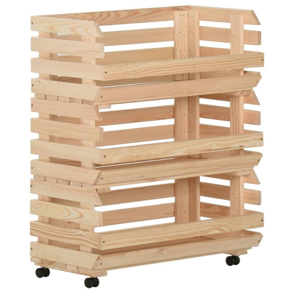 vidaXL Grönsaksvagn 77x30x80 cm massiv furu
