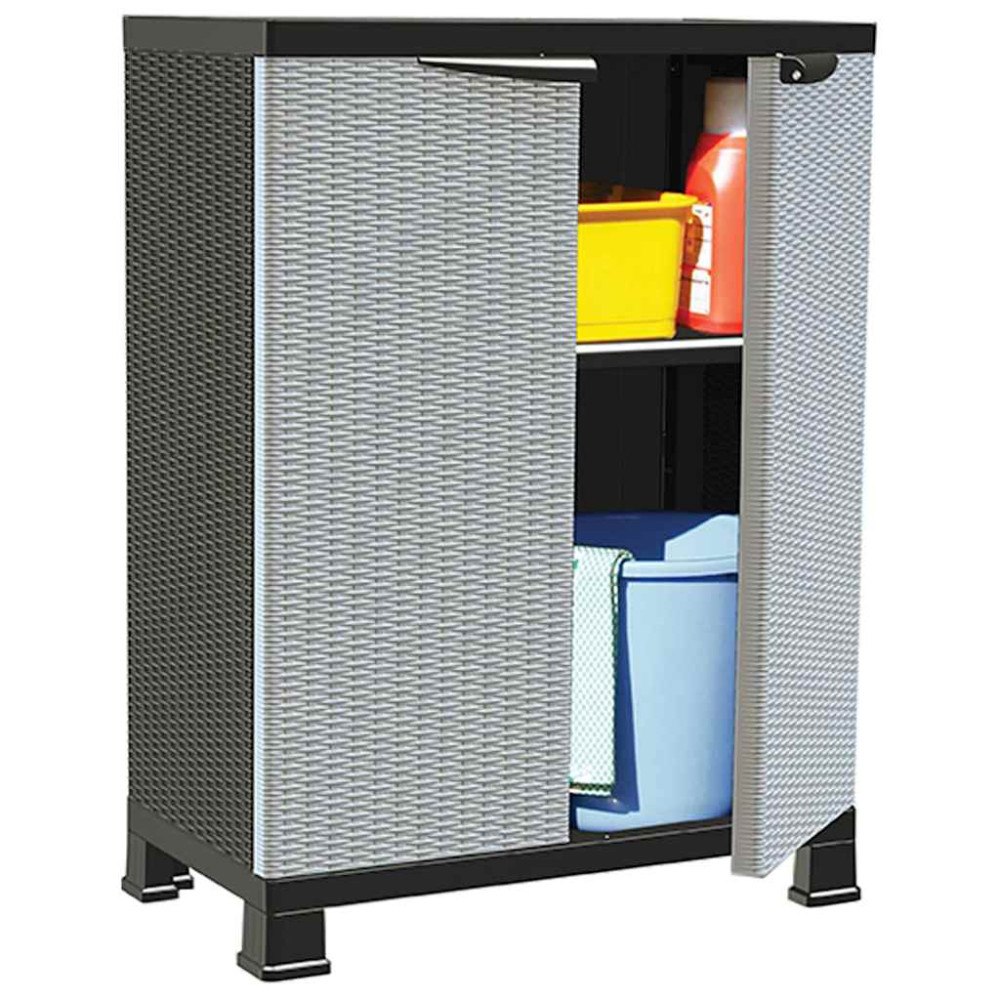 vidaXL Plastskåp 68x39x92 cm rottingutseende