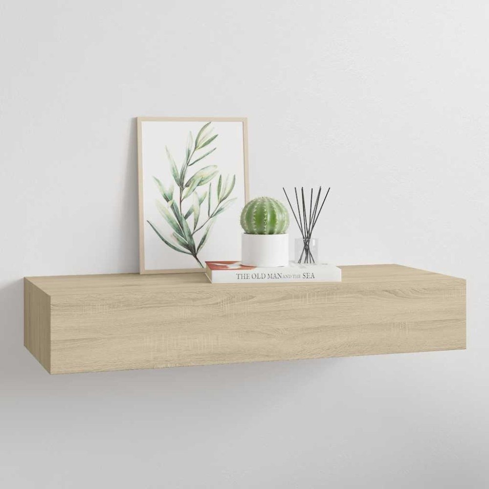 vidaXL Väggmonterad låda ek 60x23,5x10 cm MDF