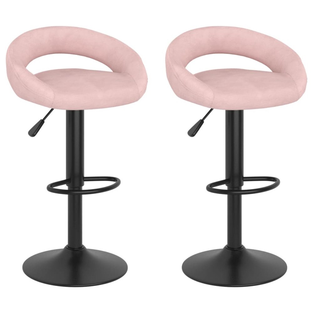 vidaXL Barstolar 2 st rosa sammet