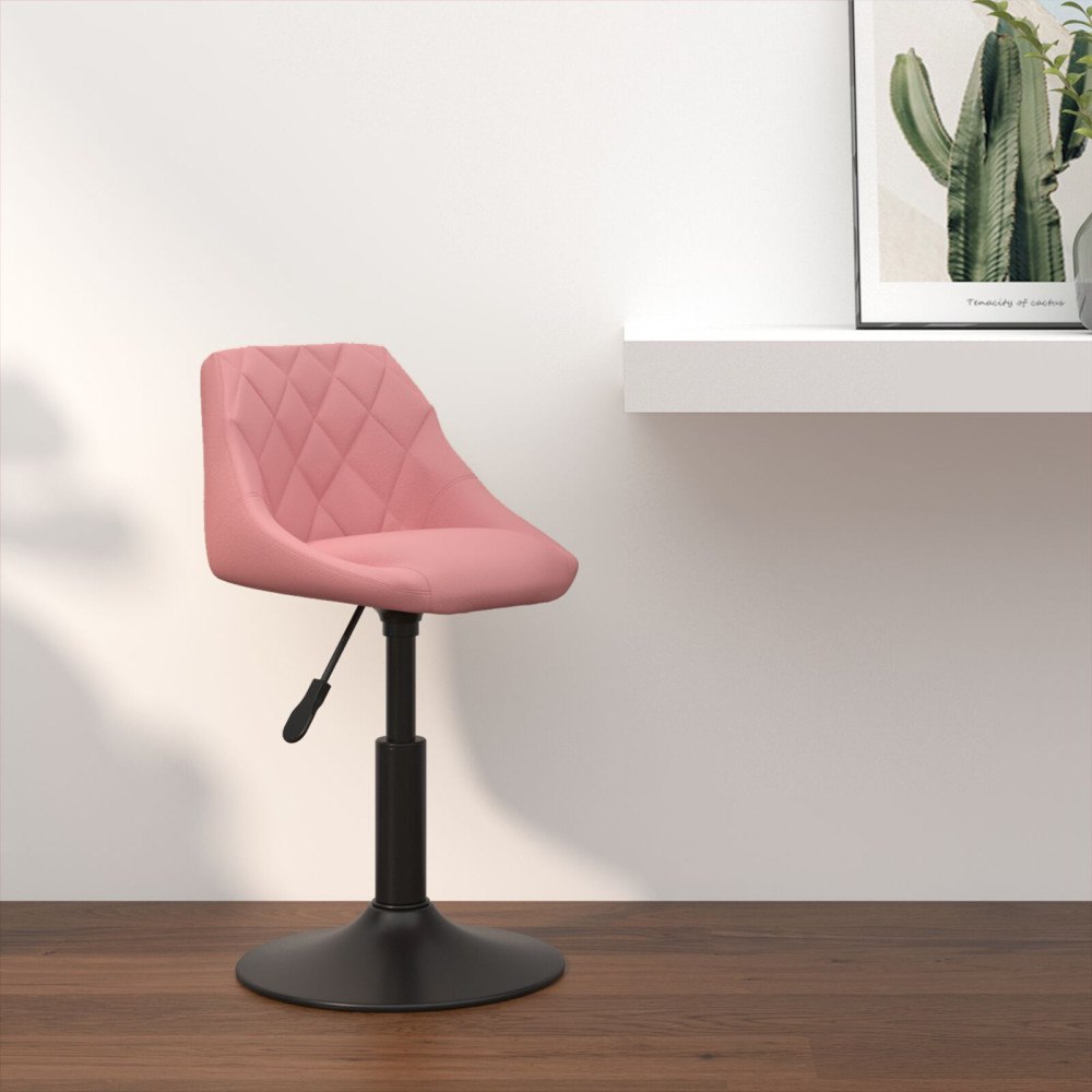 vidaXL Barstol Rosa 46x44x(62,5-77,5) cm Sammet