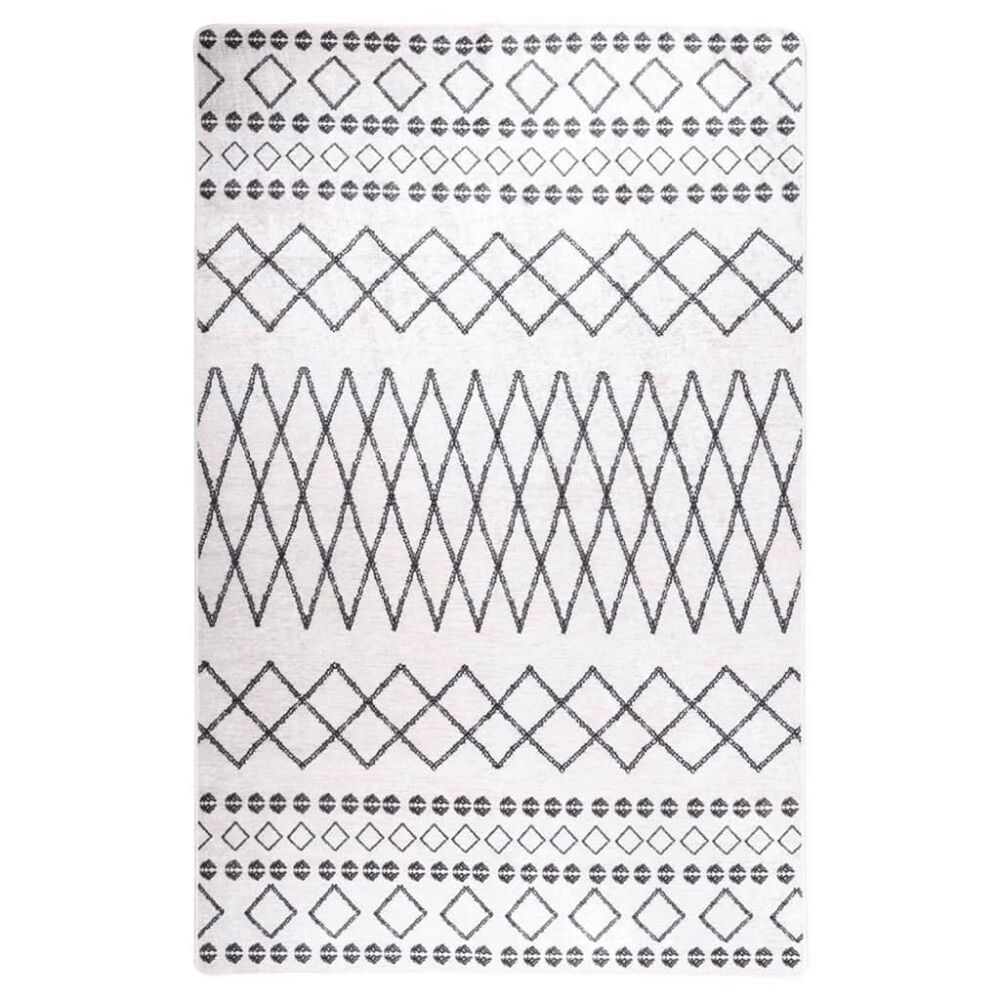 vidaXL Matta tvättbar 80x150 cm svart och vit halkfri
