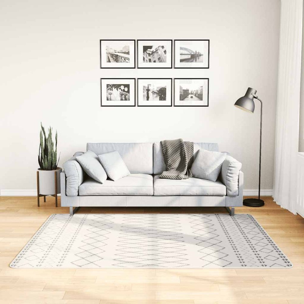 vidaXL Matta tvättbar 120x180 cm svart och vit