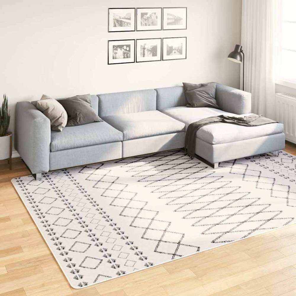 vidaXL Matta tvättbar 190x300 cm svart och vit