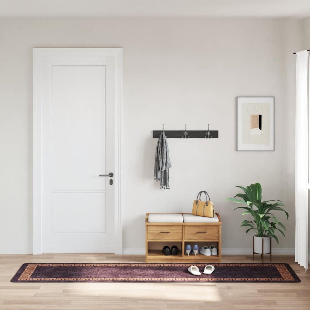 vidaXL Matta tvättbar 80x300 cm svart och guld