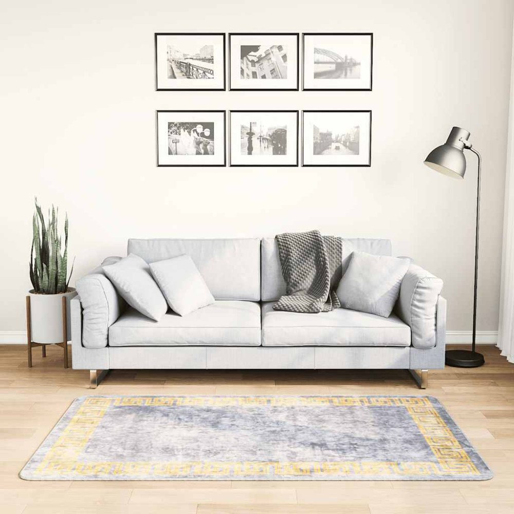 vidaXL Matta tvättbar 80x150 cm grå