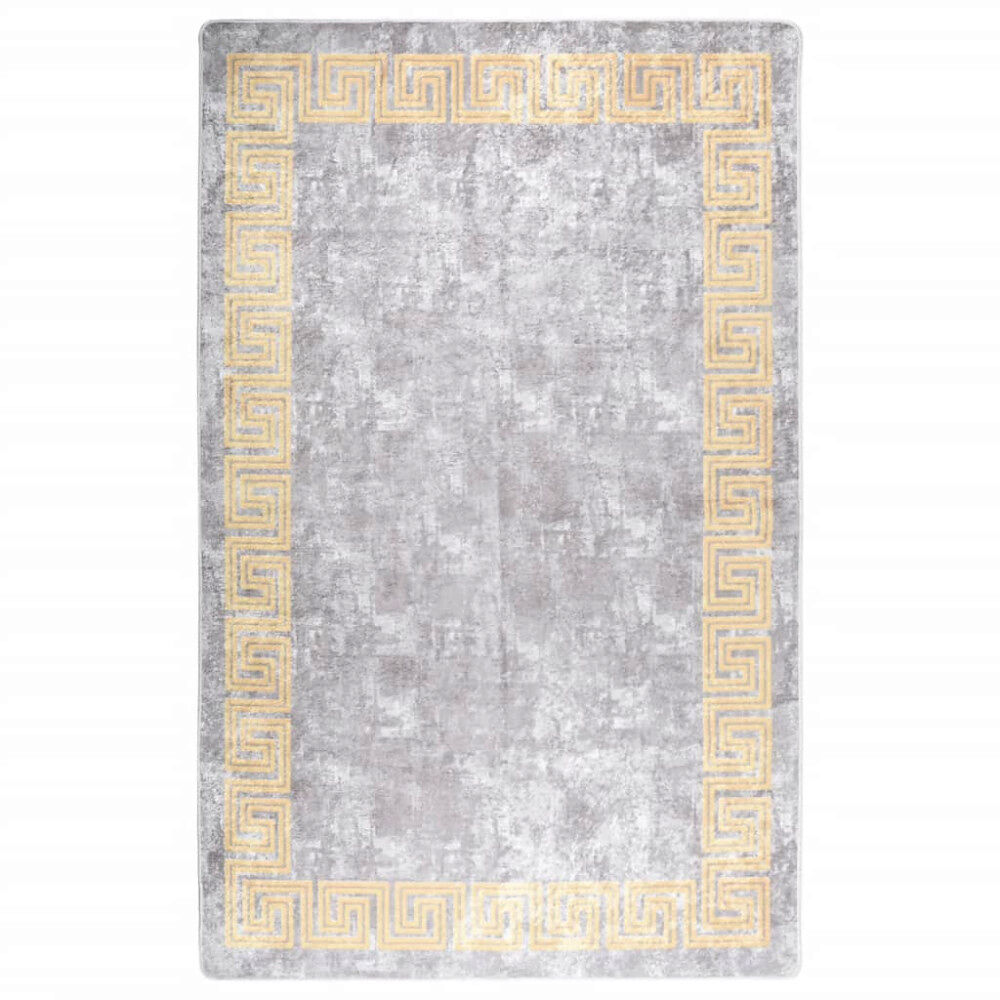 vidaXL Matta tvättbar 80x150 cm grå halkfri