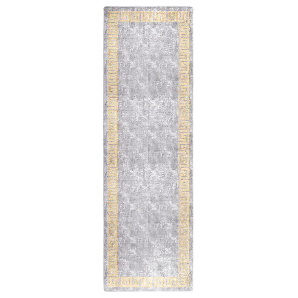 vidaXL Matta tvättbar 80x300 cm grå halkfri