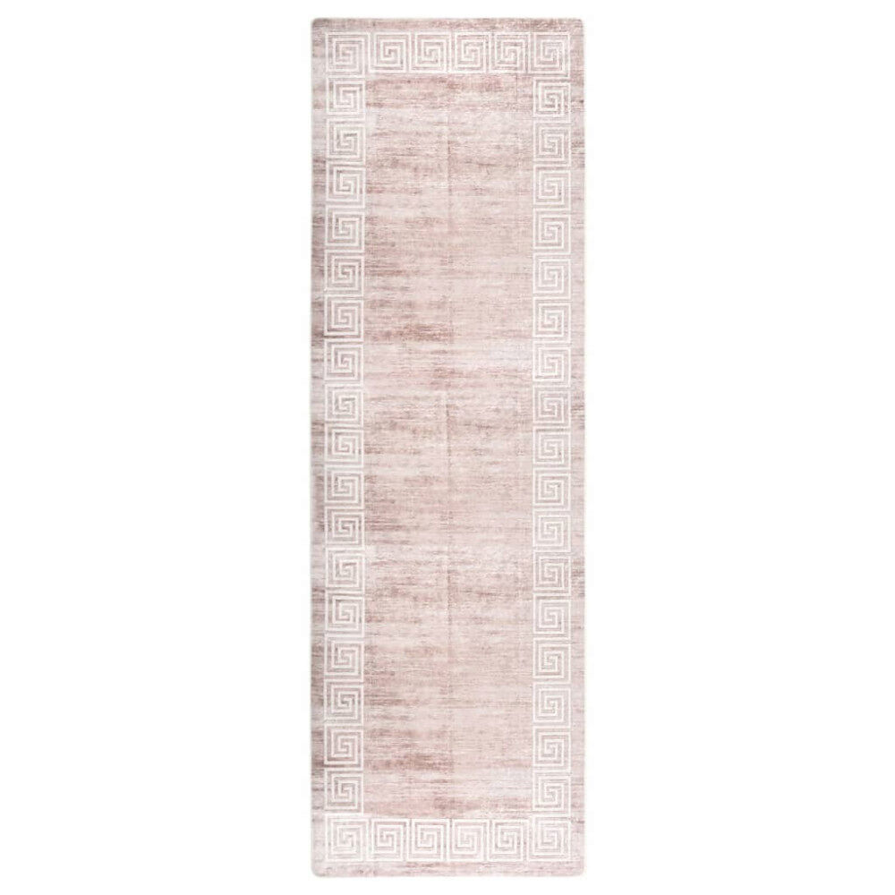 vidaXL Matta tvättbar 80x300 cm beige halkfri