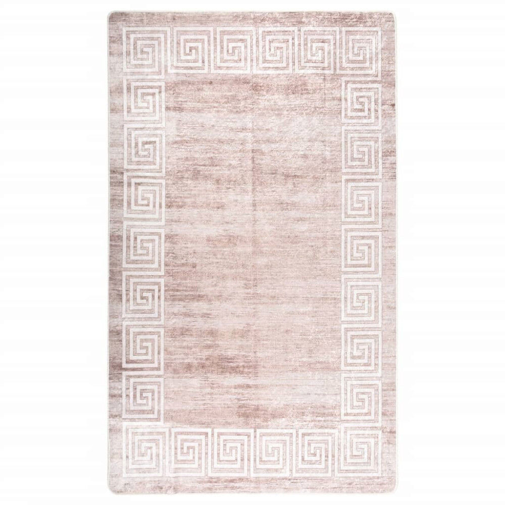 vidaXL Matta tvättbar 120x180 cm beige halkfri