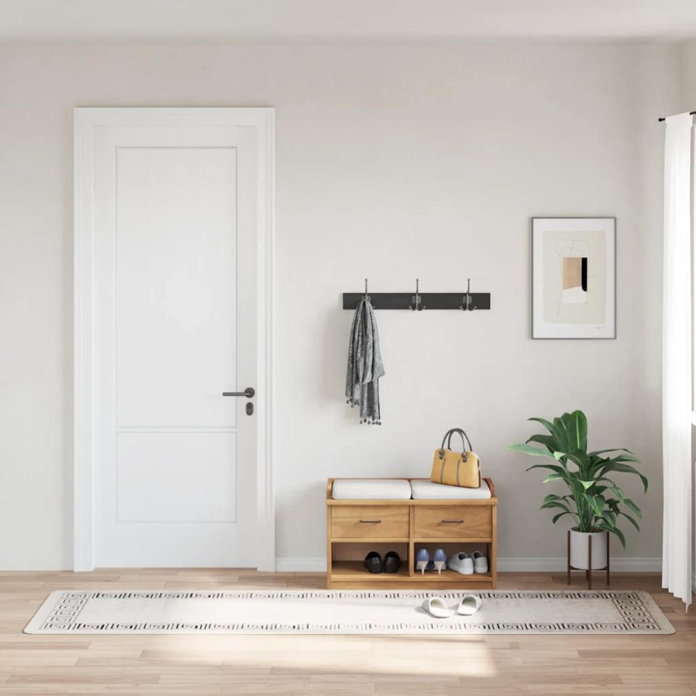 vidaXL Matta tvättbar 80x300 cm ljusbeige halkfri