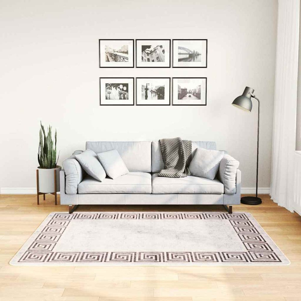 vidaXL Matta tvättbar 120x180 cm ljusbeige