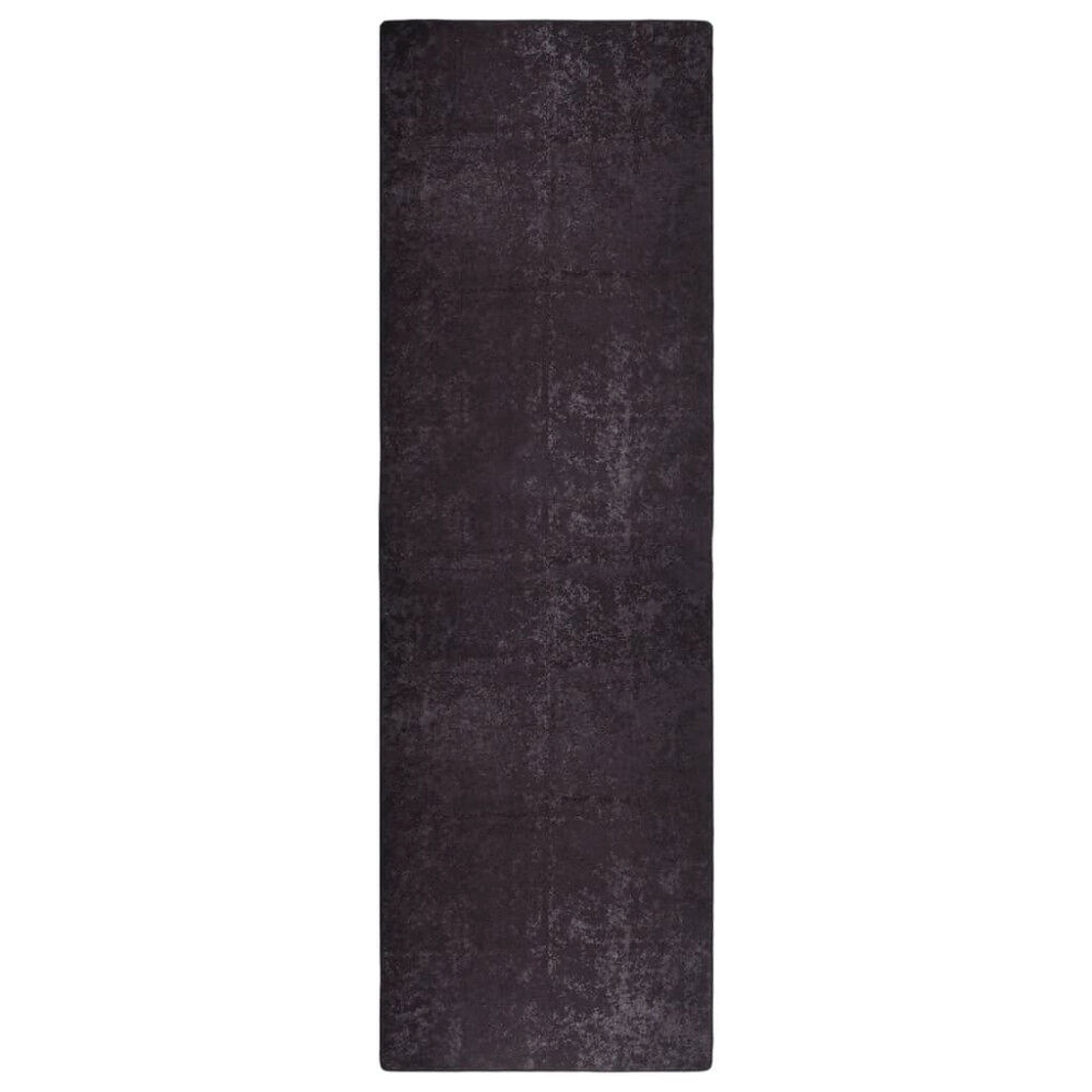vidaXL Matta tvättbar 80x300 cm antracit halkfri