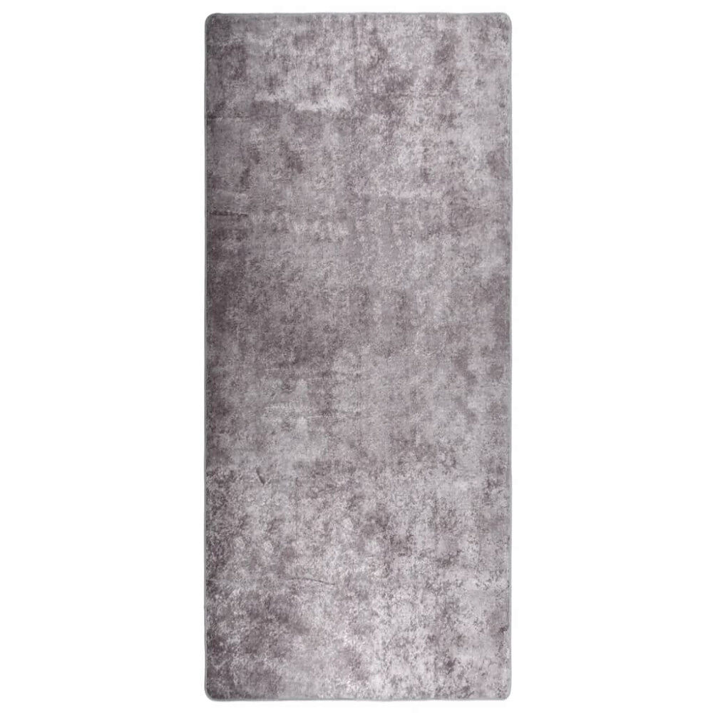 vidaXL Matta tvättbar 80x300 cm grå halkfri
