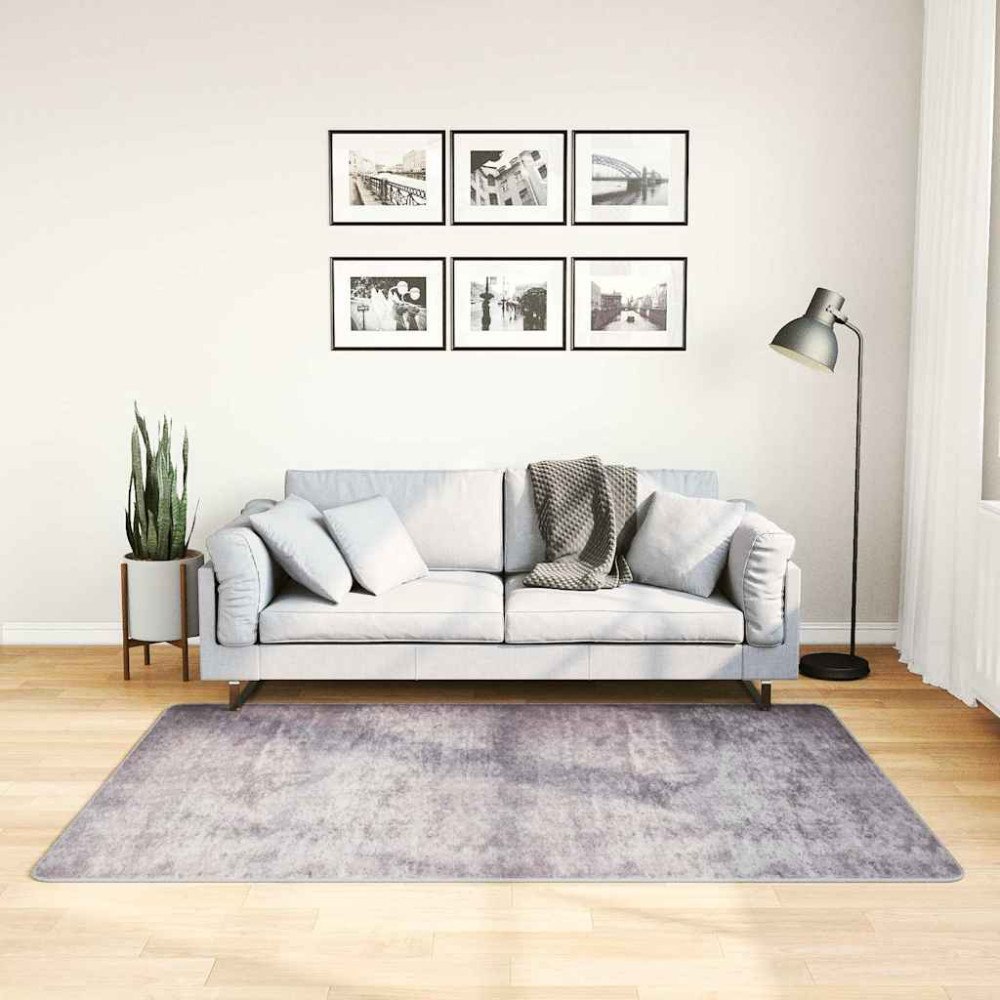 vidaXL Matta tvättbar 120x180 cm grå