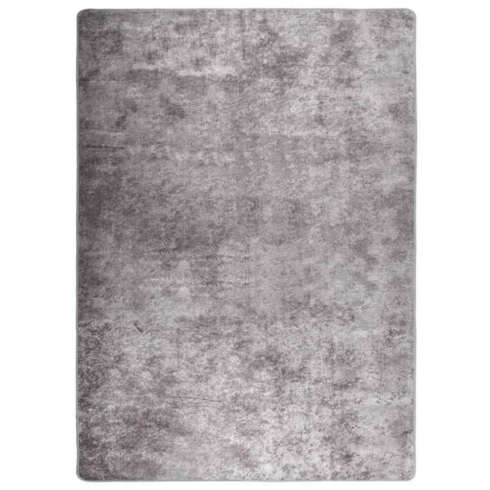 vidaXL Matta tvättbar 120x180 cm grå halkfri