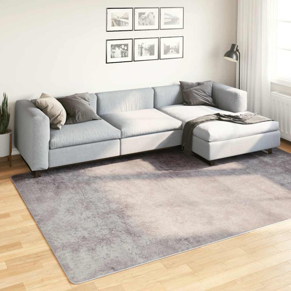 vidaXL Matta tvättbar 190x300 cm grå