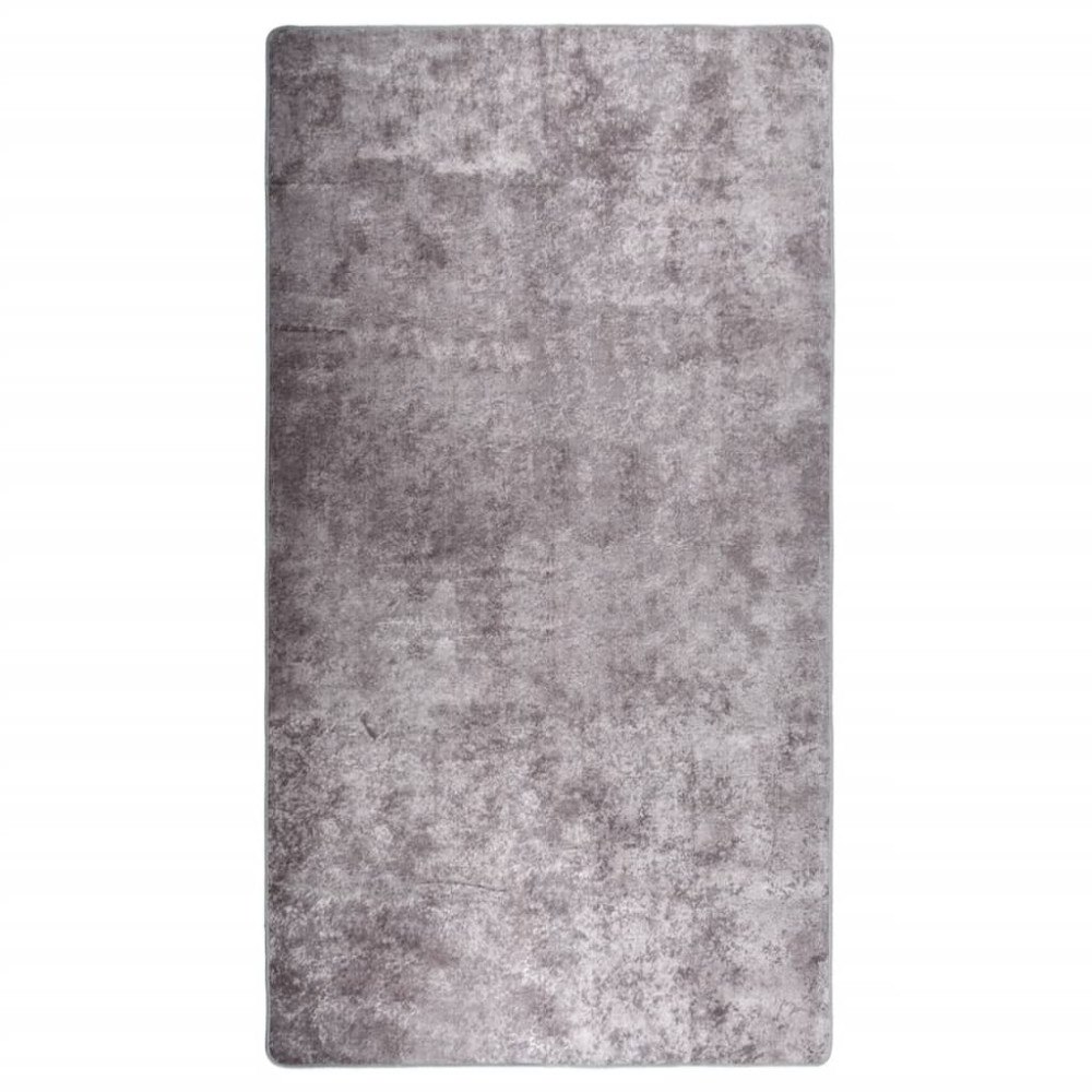 vidaXL Matta tvättbar 190x300 cm grå halkfri