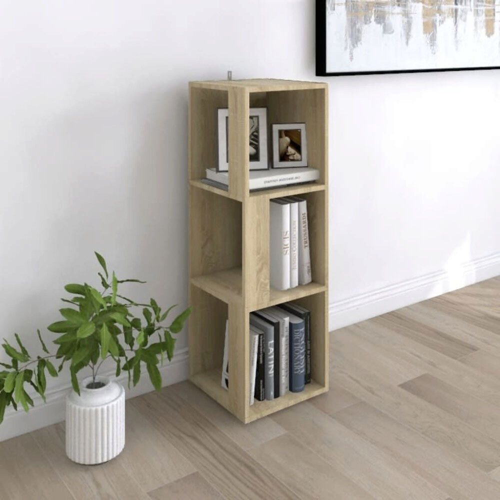 vidaXL Hörnhylla sonoma-ek 33x33x100 cm konstruerat trä