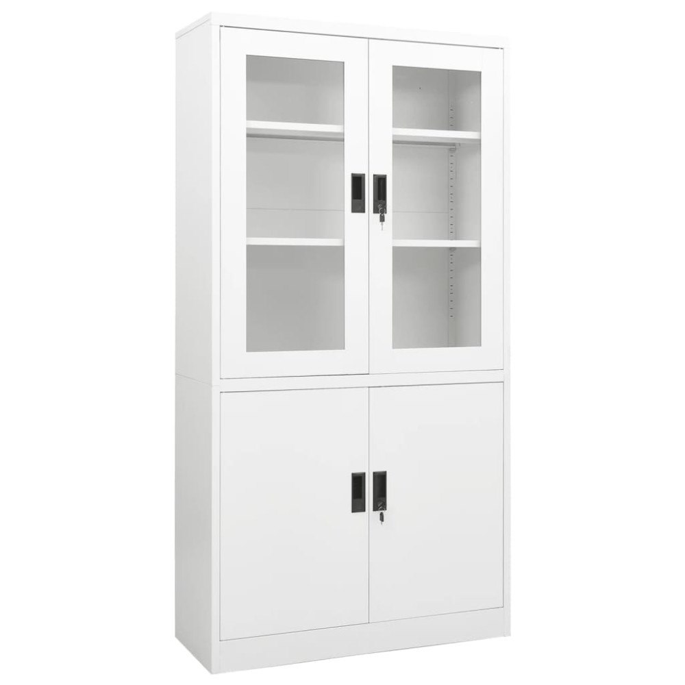 vidaXL Dokumentskåp vit 90x40x180 cm stål