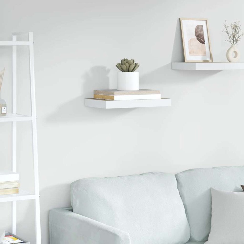 vidaXL Svävande vägghylla ek och vit 50x23x3,8 cm MDF