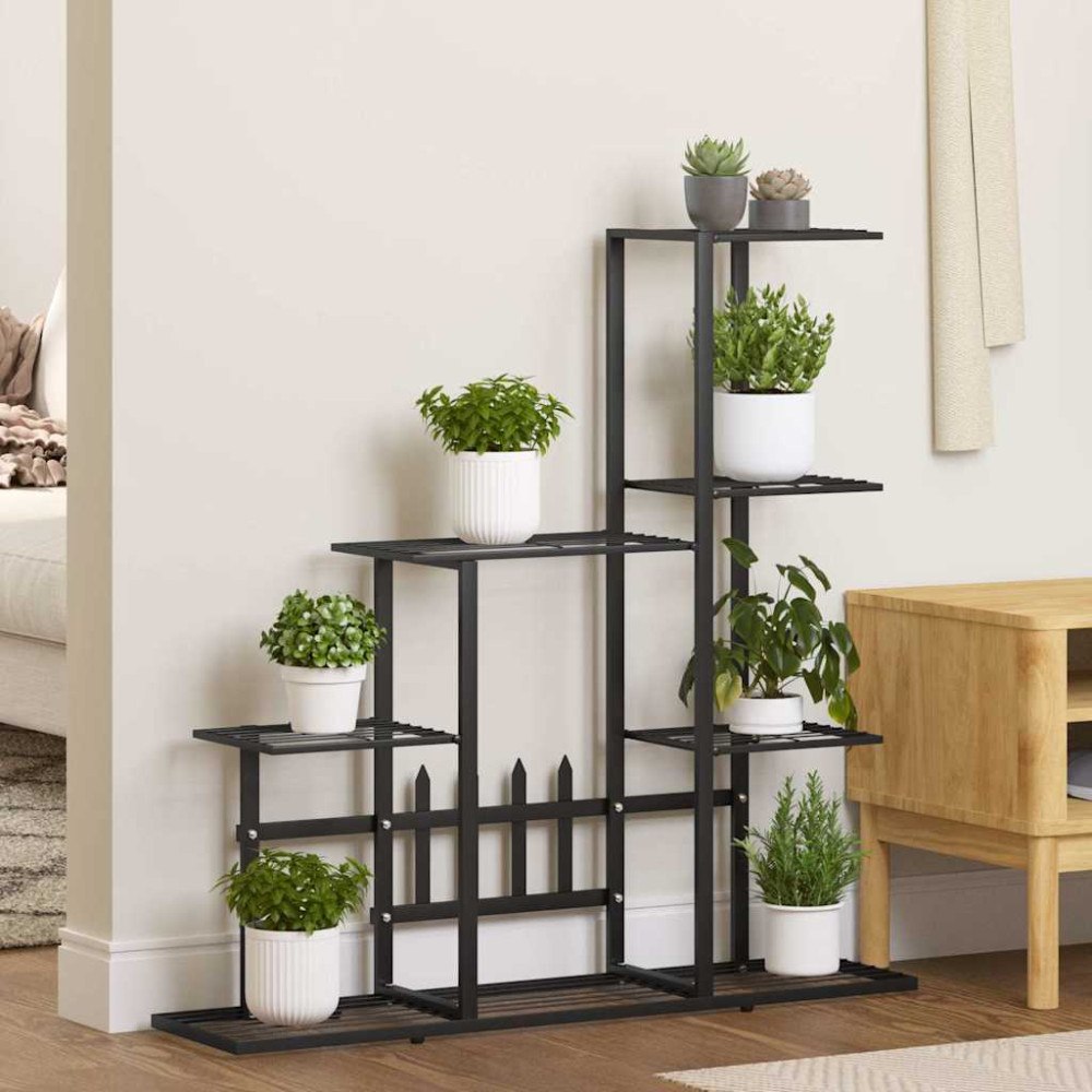 vidaXL Växtställ 94,5x25x88 cm svart metall